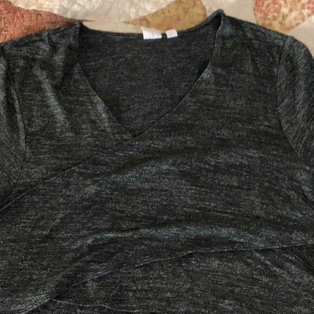 Gap Maternity Wrap Dress, XL, heather/black